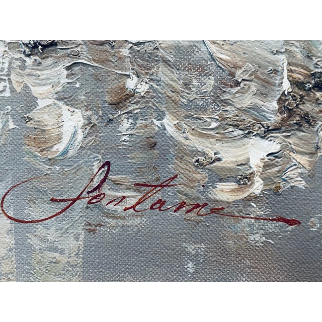 1960s 1960s Paris Champs Elysees Impressionist Cityscape Oil on Canvas Signed Fontaine For Sale - Image 5 of 14