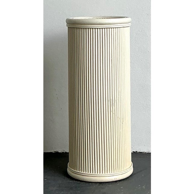 Vintage Painted Rattan Pedestal For Sale - Image 13 of 13