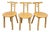 Minimalist Chairs in Light Wood, Italy, 1980s, Set of 3 For Sale