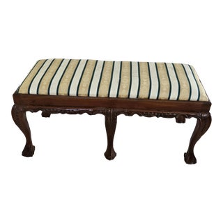 1990s Six Claw and Ball Feet Bench For Sale