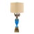 Antique French Blue Opaline Glass & Bronze Candelabra Table Lamp For Sale