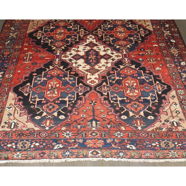 Early 20th Century Large Scale Antique Geometric Persian Bakhtiari Rug no. j5107 For Sale - Image 5 of 11