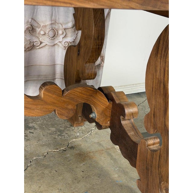 Chocolate Monumental Spanish Baroque Walnut Trestle Dining Table by Miamar Home For Sale - Image 8 of 18