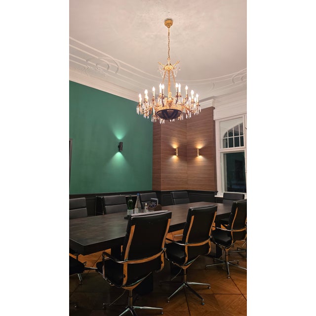 21st Century Putto Brass Empire Chandelier Lamp in Antique Gold For Sale - Image 13 of 13