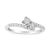 Contemporary 10K White Gold 1/4 Cttw Miracle Set Round Cut Diamond Two-Stone Ring (H-I Color, I2 Clarity) - Size 8 For Sale - Image 3 of 6