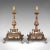 This is a pair of antique lamp bases. A French, gilt metal and marble wired table light, dating to the Edwardian period,...