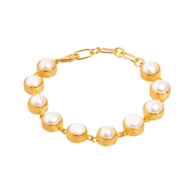 Vintage Style Pearl Tennis Bracelet For Sale - Image 10 of 10