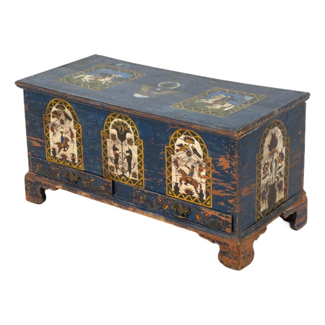 American Polychromed Wood Blanket Chest, Ca. 1800 For Sale