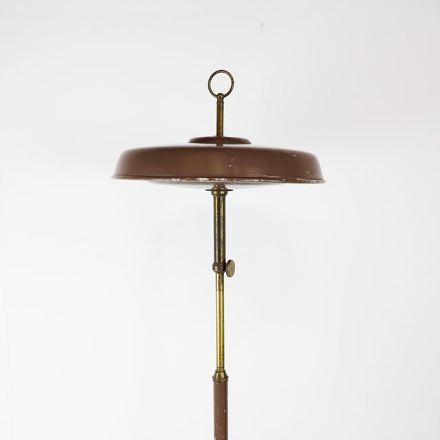 Circa 1930. We offer this fantastic Art Deco Floor Lamp. Brass Details, circa 1930s, great patina and working at perfection.