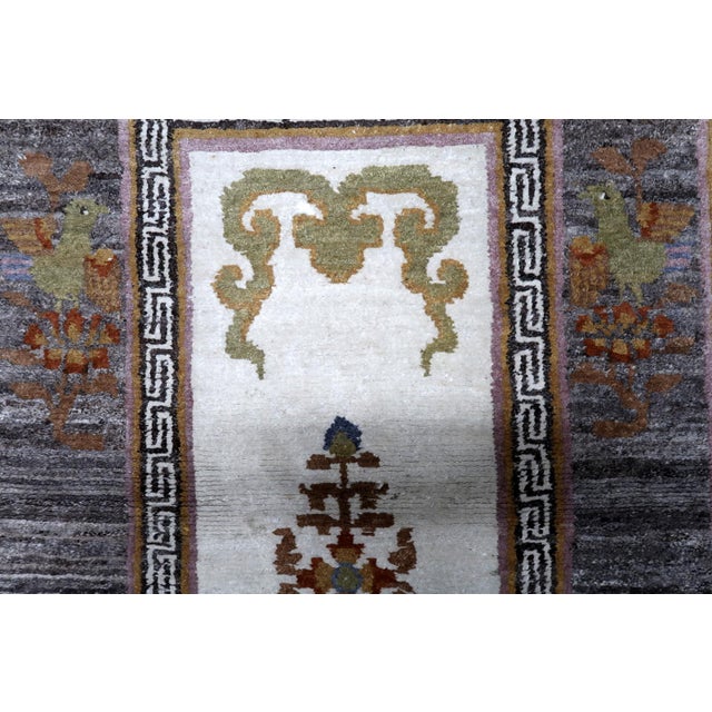 1960s, Vintage Tibetan Art Deco Khaden Rug 3' X 7' For Sale - Image 11 of 13
