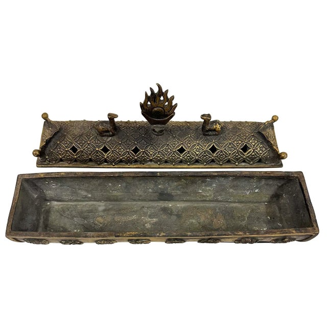 Mid-20th Century Tibetan Hand-Crafted Bronze Incense Burner For Sale - Image 4 of 9