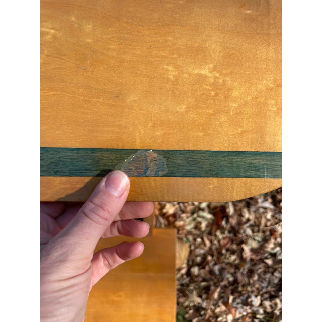 1960s Custom-Made Puzzle Piece Picnic Table With Wood Inlay For Sale - Image 9 of 9