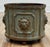 Metal Antique Cast Iron Lion Head Planter For Sale - Image 7 of 11