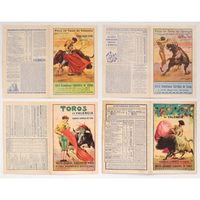 1930's Spanish Bullfighting Poster, Plaza De Toro, Valencia (Set of 4) For Sale - Image 11 of 11