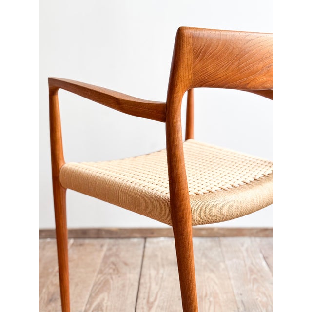 Set of Mid-Century Modern Danish Model 57 Chairs in Teak by Niels O. Møller for JL Mollers Møbelfabrik, 1950 For Sale - Image 14 of 17