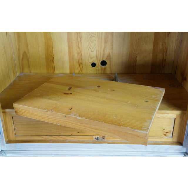 Vintage Link Taylor French Country Pickled Oak Tv Media Cabinet Armoire Hutch, Attributed For Sale - Image 11 of 18