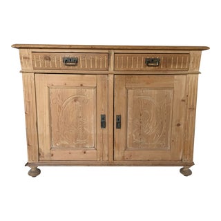 16th Century Primitive Rustic Danish Pine Sideboard For Sale