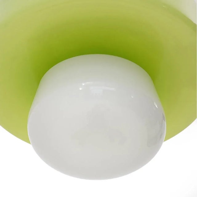 Metal Vintage Glass Pendant Light, 1970s For Sale - Image 7 of 13