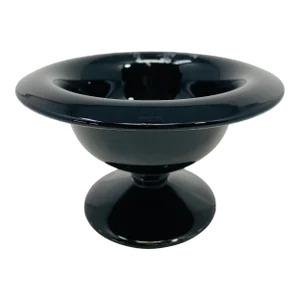 Vintage Black Glass Pedestal Bowl
