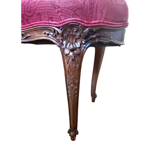 Late 19th Century Antique Louis XV-style Upholstered Piano Bench For Sale - Image 5 of 10