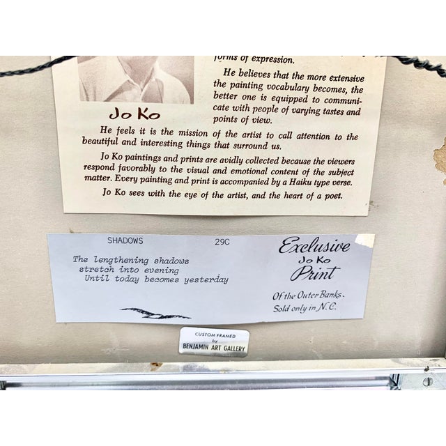 Printmaking Materials Vintage Coastal Jo Ka Framed Print For Sale - Image 7 of 8