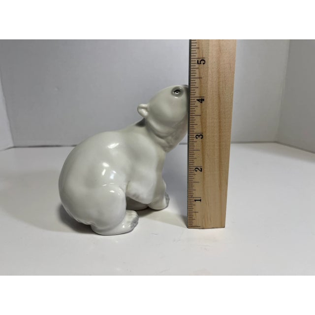 Vintage Lomonosov Porcelain Polar Bear Figurine Made in Ussr For Sale In Los Angeles - Image 6 of 7
