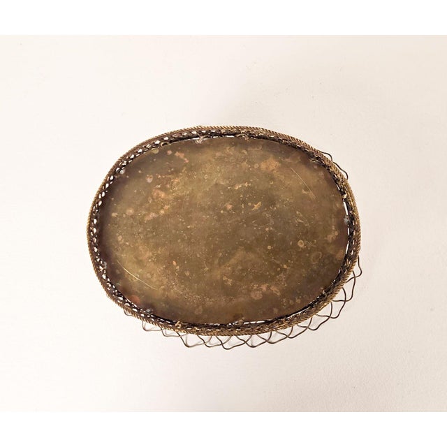 Gold Vintage French Tole/Wire Jardinière, Circa 1950 For Sale - Image 8 of 8