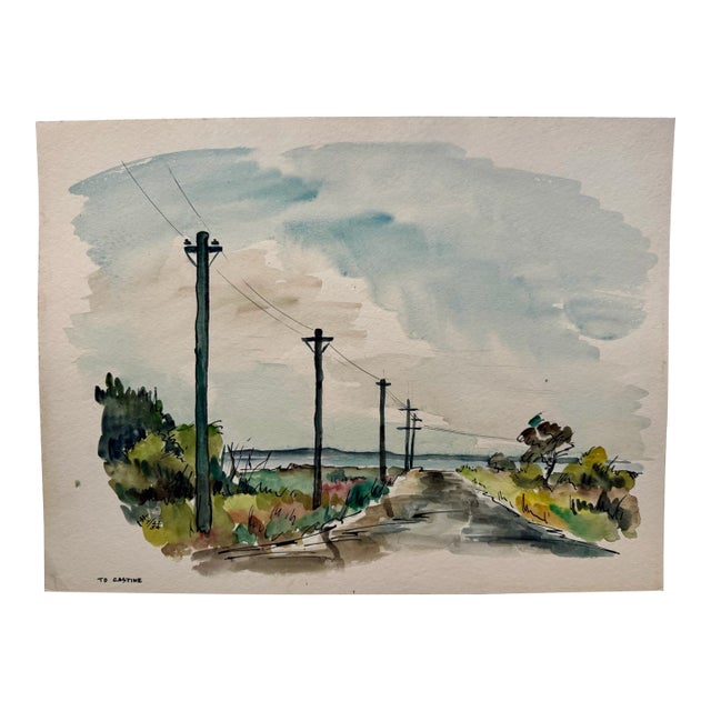 Henry Emil Salloch Original Watercolor on Paper to Castine, Maine. 1954. For Sale