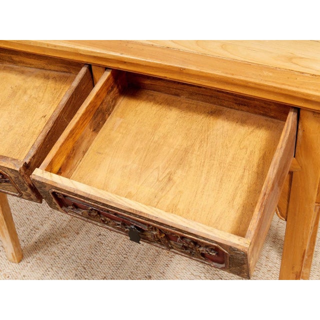 Chocolate Vintage Asian Console Desk For Sale - Image 8 of 12