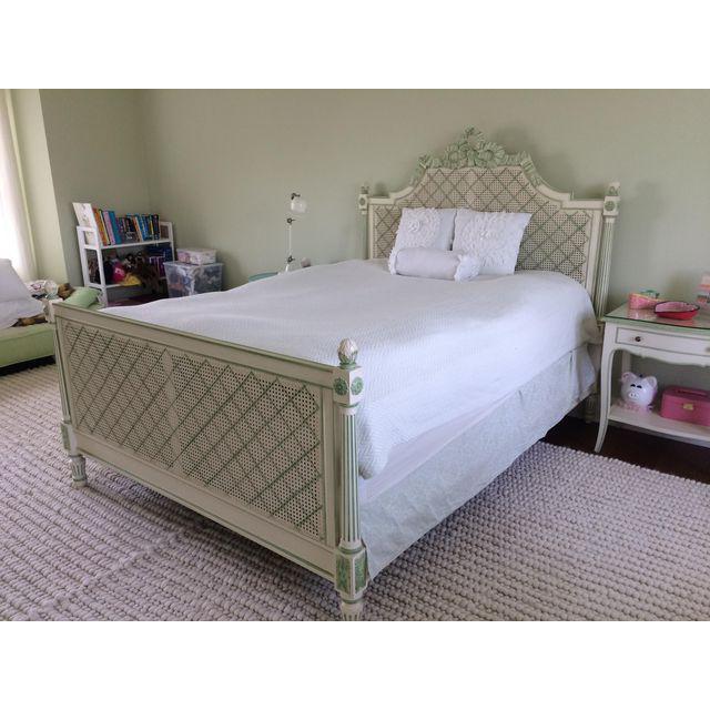 Julia Gray Queen Cane Bed Chairish