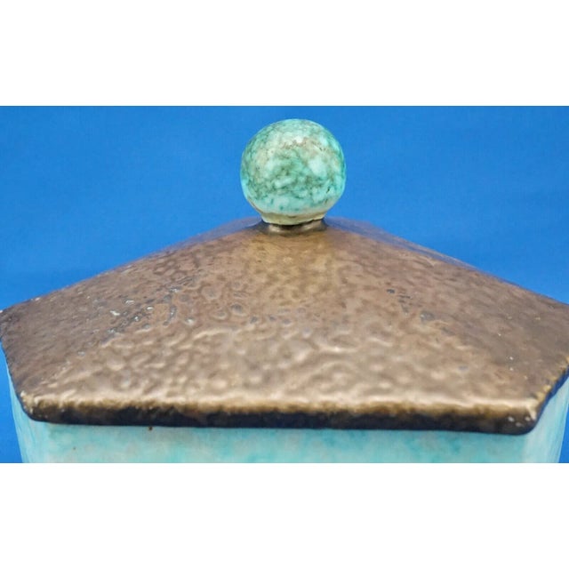 20th Century Art Deco Ceramic Box in Bronze Enamel from the Mga Factory, Albisola, Italy, 1920s For Sale - Image 18 of 18