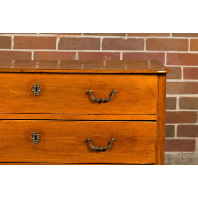 Wood 18th Century French Walnut Commode with Three Drawers and Carved Apron For Sale - Image 7 of 12