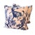 Mid-Century Modern Pair of Blue Chinoiserie Bird & Floral Pillows For Sale - Image 3 of 5