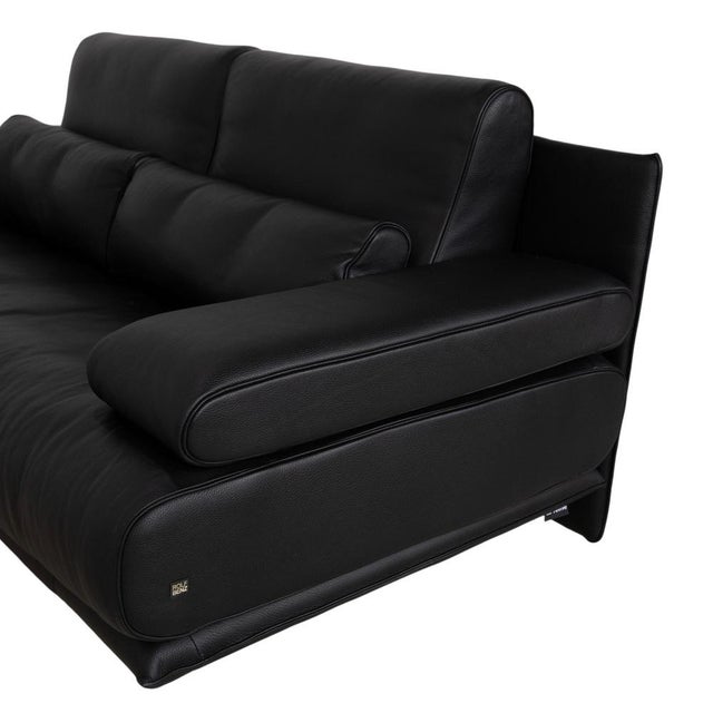 Model 6500 2-Seater Sofa in Black Leather from Rolf Benz For Sale - Image 6 of 14