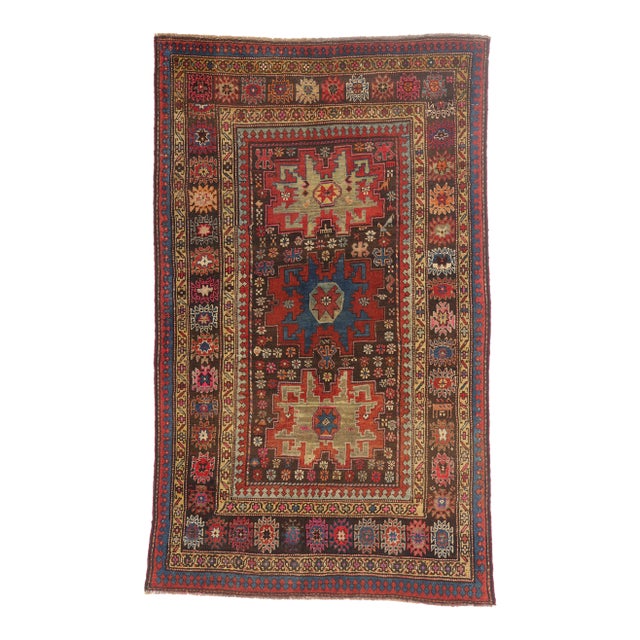 Late 19th Century Caucasian Kurd Rug, 04'02 X 06'10 For Sale