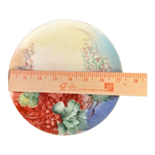 Antique Haviland France Collectible Hand-Painted Grape Porcelain Cabinet Plate Signed Wolcott, C. 1900 For Sale