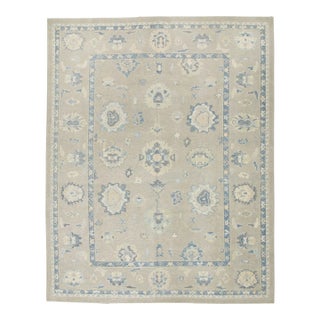 Modern Turkish Oushak Rug 9'2" x 11'6" For Sale