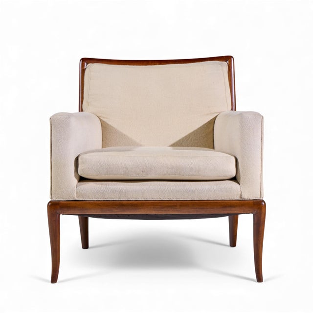 Mid 20th Century Robsjohn Gibbings for Widdicomb Mid Century Walnut Saber Leg Lounge Chairs – Pair For Sale - Image 5 of 12