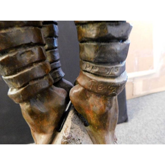 Renzo "One Thought Conceived" Bronze Sculpture Hand Signed Artwork Lifesize For Sale - Image 15 of 17