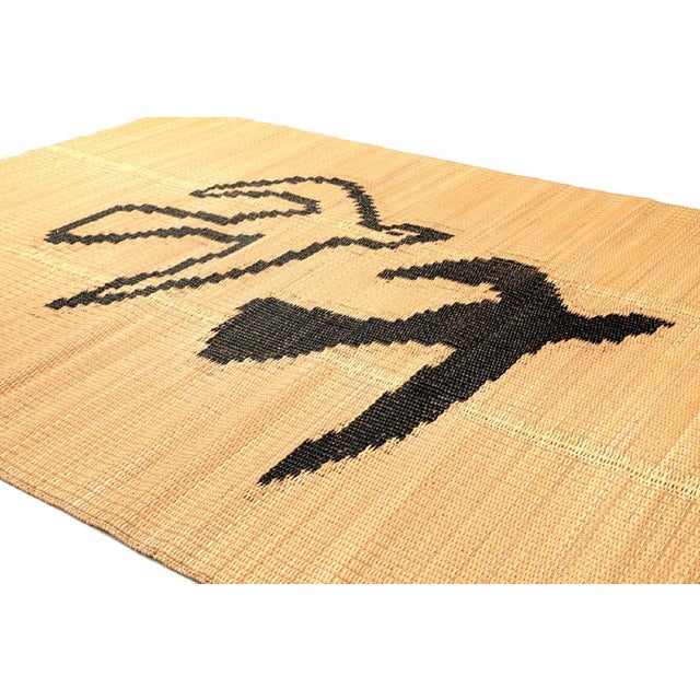 Asfour Bird Fiber Art Rug – Handwoven Tunisian Wall Art, Indoor Outdoor For Sale - Image 10 of 12