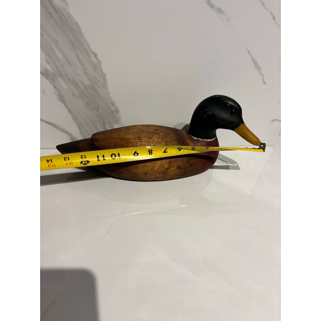 Vintage Hand Crafted Wooden Duck Decoy. For Sale - Image 9 of 11