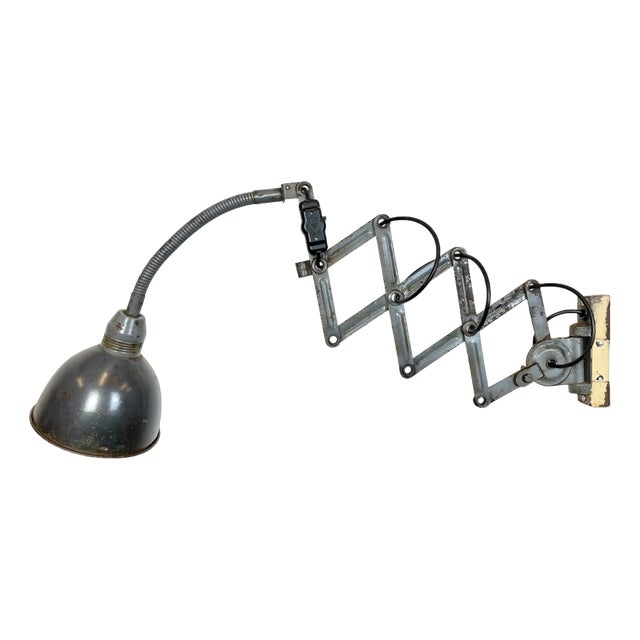 Vintage Industrial Scissor Wall Lamp from Elektroinstala, 1960s For Sale
