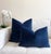 Indigo Blue 20x20 Velvet Throw Pillow With Feather Down Insert For Sale - Image 4 of 4