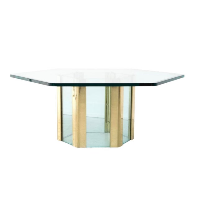 Gold 1960s Vintage Hexagonal Coffee Table After Leon Rosen For Sale - Image 8 of 8