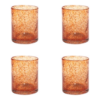 Antibes 4-Piece Set Glass Tumblers, Orange For Sale
