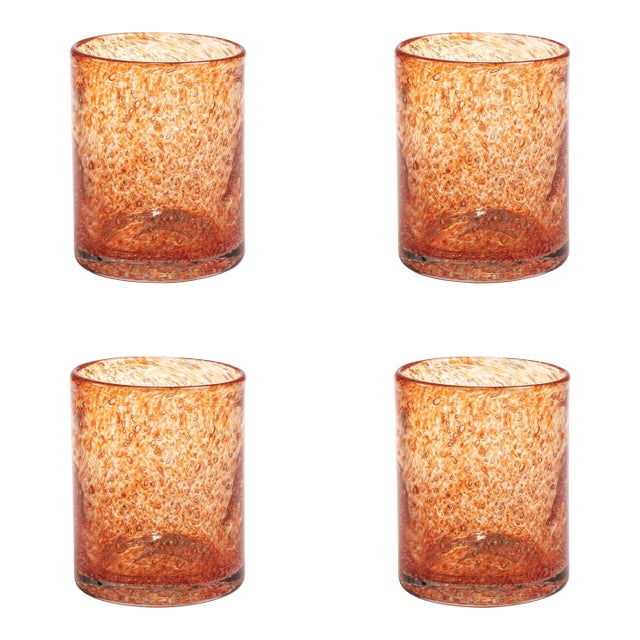 Antibes 4-Piece Set Glass Tumblers, Orange For Sale