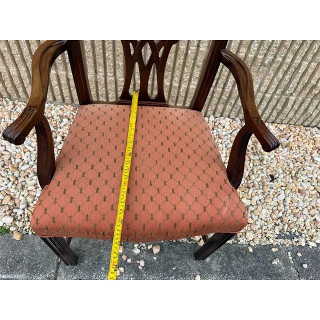 Pair of Late 20th Century Matching Chippendale Style Straight Leg Armchairs For Sale - Image 11 of 18