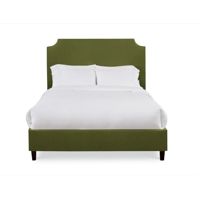 Casa Cosima Reagan King Bedframe, Olive Velvet For Sale - Image 4 of 4