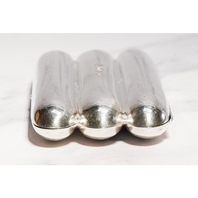 Rare Asprey Luxury Vintage English Sterling Silver Cigar Case Holder Tobacciana For Sale - Image 11 of 12