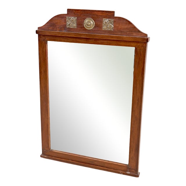 Wood Floor Mirror, Early 20th Century For Sale